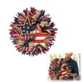 thumbnail image 1 of Patriotic Wreath for Front Door, 4th of July Outdoor Decorations, Festival Celebration Flag Printed Wreath, 1 of 8