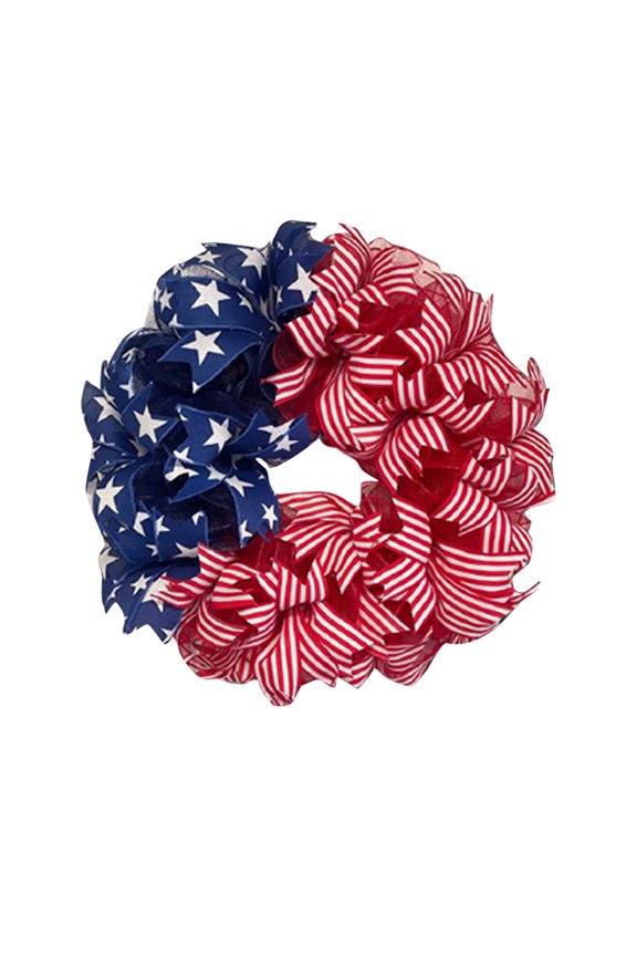 Patriotic Wreaths for Front Door, 250th Anniversary Decorations, 4th of July Decorations Outdoor, Handcrafted Memorial Day Wreaths, Festival Celebration USA Flag Printed Wreath
