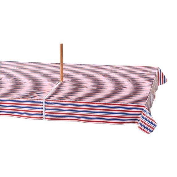 Patriotic Zippered Umbrella Table Cover - 60" x 90" Oblong