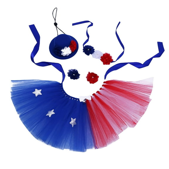 Patriotic decorations, 4Th of July decor, Pet Accessories, Dogs Accessories, Puppy Accessories, Red decorations, Blue decorations, Hat Accessories, Tutu Outfit, 12 in Tutu,