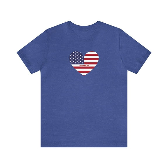 Patriotic women's shirt life liberty love shirt for women with heart flag