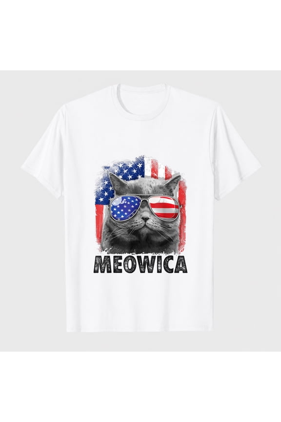 PatrioticCat 4th of July Shirts Merica Men USA American Flag T-Shirt