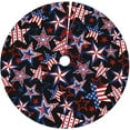 thumbnail image 1 of Patriotics American Flag Stars and Stripes Christmas Tree Skirt 4th of July Decorations Halloween Christmas Tree Ornaments Holiday Party Indoor Outdoor 48", 1 of 6