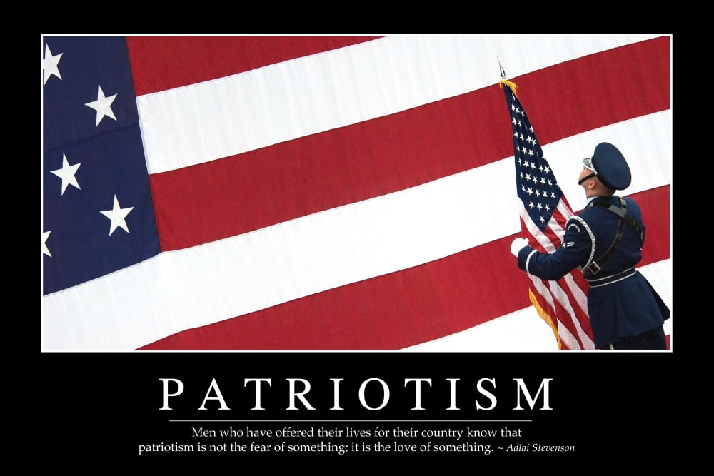 Patriotism Inspirational Quote and Motivational Poster Canvas Art - Stocktrek Images (34 x 23)
