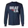 thumbnail image 1 of Patriots Beat LA Adult Unisex Long Sleeve T-Shirt-Navy-Large, 1 of 4