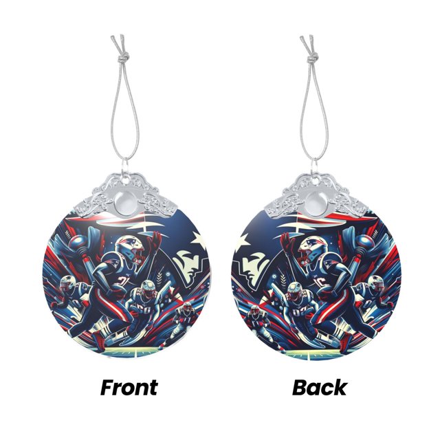 Patriots Football team Christmas glass round pendant Christmas tree