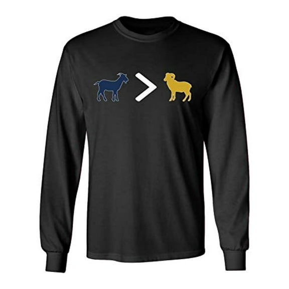 Patriots Goat is Greater Than Ram Adult Long Sleeve Shirt-Black-5XL
