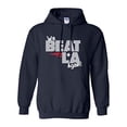 thumbnail image 1 of Patriots We Beat LA Again Adult Hooded Pullover-Navy-Small, 1 of 4