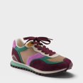 thumbnail image 1 of PATRIZIA FIODH Women’s Retro Fashion Sneaker – Mixed Material Lace-Up with Cushioned Insole, 1 of 9