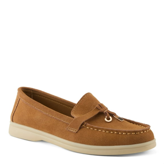 Patrizia Ismene Women’s Suede Almond Toe Loafers with Tassel Detail and Slip-On Design