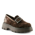 thumbnail image 1 of Patrizia Morhua Women’s Velvet Slip-On Loafers with Crystal Buckle and Lug Sole, 1 of 7