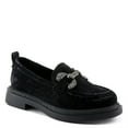 thumbnail image 1 of Patrizia Marlen Women’s Velvet Slip-On Loafers with Crystal Ornament and Block Heel, 1 of 7
