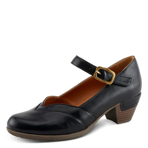 PATRIZIA Women's MARYNEAH Mary Janes with V-Shaped Vamp, Hook and Loop Strap, and Comfortable Fit