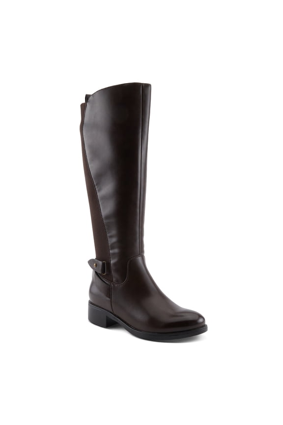 Papina Women’s Tall Riding Boots with Stretch Back Panel and Low Heel