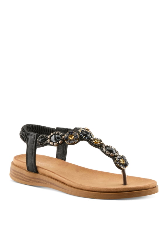 Sinai Women’s Jeweled Thong Sandal with Cushioned Summer Comfort