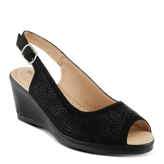 Patrizia Women's ADRIELLA Slingback Wedge Sandals Black EU 36 / US 5.5 - 6