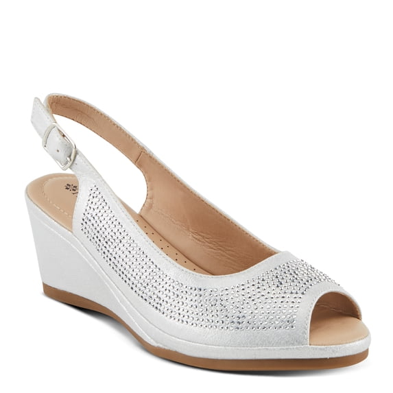 Patrizia Women's ADRIELLA Slingback Wedge Sandals Silver EU 36 / US 5.5 - 6