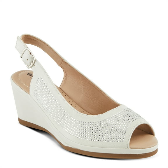 Patrizia Women's ADRIELLA Slingback Wedge Sandals White EU 36 / US 5.5 - 6