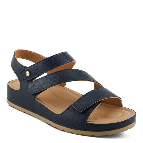 Patrizia Women's AREZA Asymmetrical Slingback Flat Sandals Navy EU 37 / US 6.5 - 7