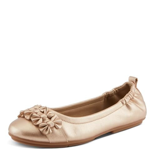 PATRIZIA Women's BALLAY Slip-On Ballet Flats with Delicate Bows, Scrunch Back, and Comfortable Fit