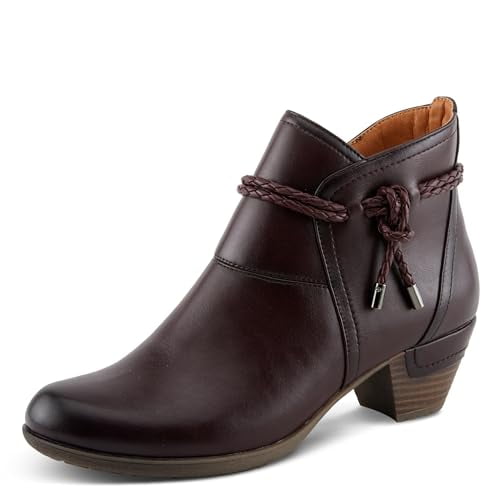 PATRIZIA Women's DANDRE Heeled Booties with Interwoven Laces, Knot Detail, and Zipper Closure