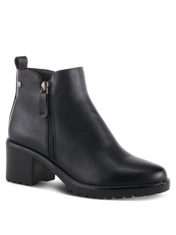 Irie Almond Toe Burnished Ankle High Boots for Women | Women's Shoes with Functional Outside Zipper Closure and Toggle