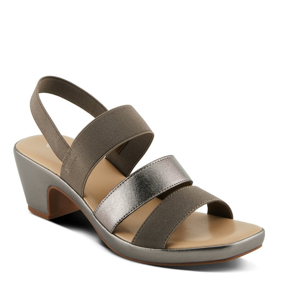 Patrizia Women's MARZULA Multi Strap Slingback Heeled Sandals Pewter EU 37 / US 6.5 - 7