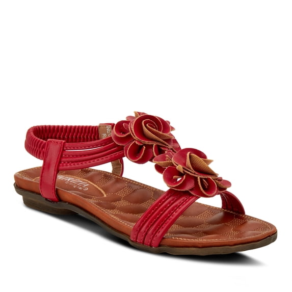 PATRIZIA Spring Step Nectarine Sandals for Womens - Ladies Sandals with Chic Flower Grabbing t-Straps - Casuals Womens Sandals with Stretch Back Strap