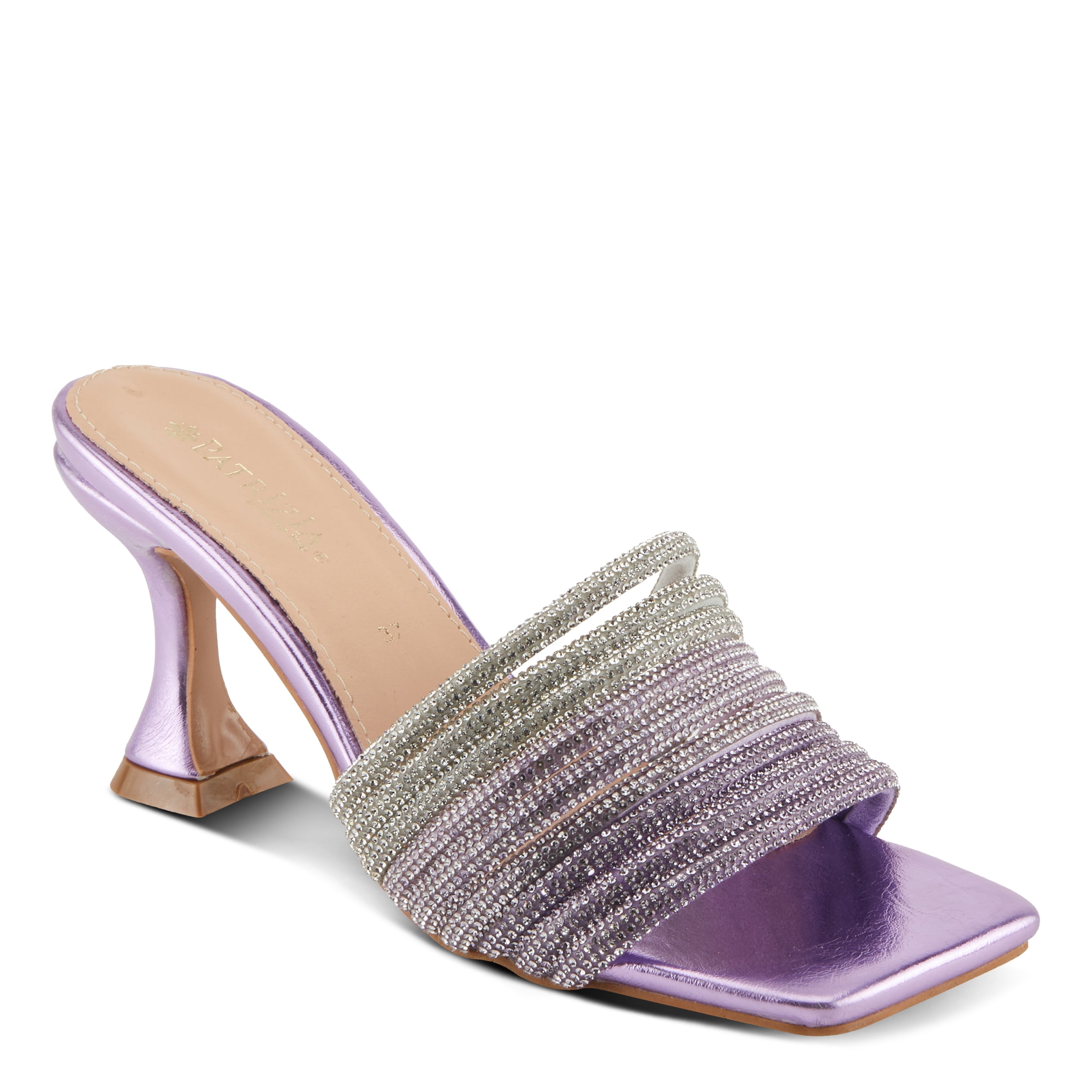 PATRIZIA Women's MARZULA Stretch Strap Slingback Heeled Sandals – Metallic Detail, Platform Heel