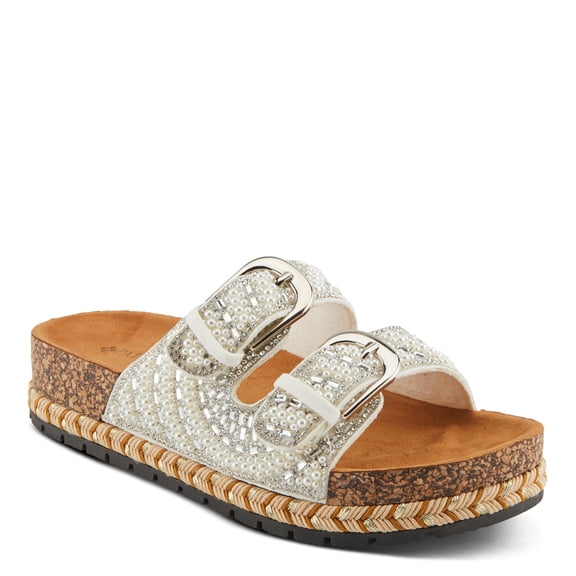 PATRIZIA Women's Pearline Platform Slide Sandal - Pearl-Beaded Slide Cork