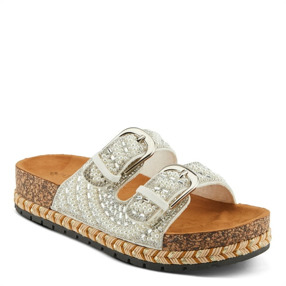 Patrizia Women's PEARLINE Pearl-Beaded Slide Cork Wedge Sandals White Multi EU 40 / US 9