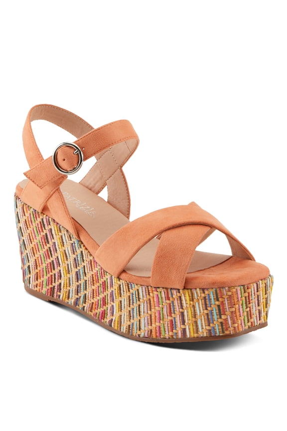 Women's RAINBOWFUN Multicolor Quarter Strap Wedge Sandals Apricot EU 39 / US 8.5