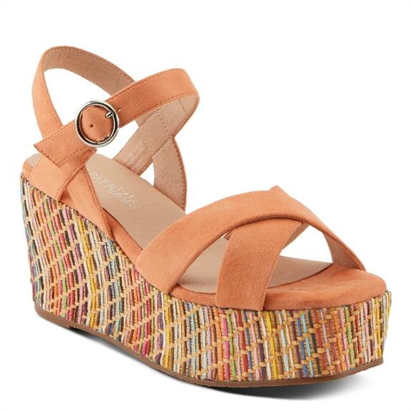 Patrizia Women's RAINBOWFUN Multicolor Quarter Strap Wedge Sandals Apricot EU 40 / US 9