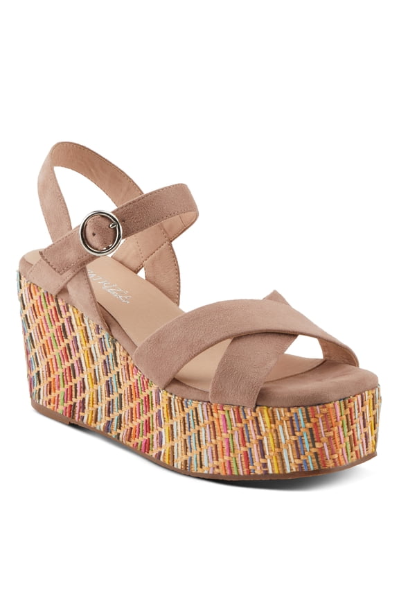 Women's RAINBOWFUN Multicolor Quarter Strap Wedge Sandals Mauve EU 41 / US 9.5 - 10