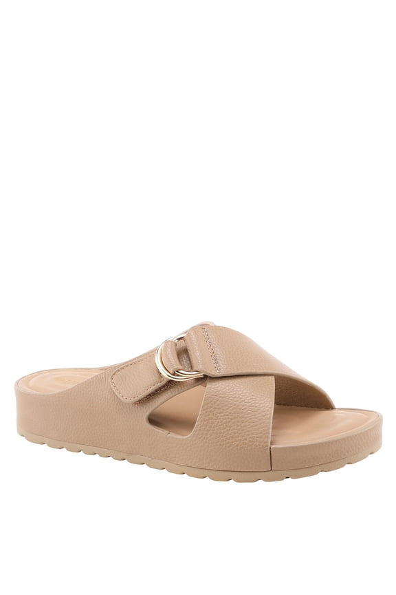 Women's Rutha Criss-Cross Casual Slide Sandals with Slip-On Design