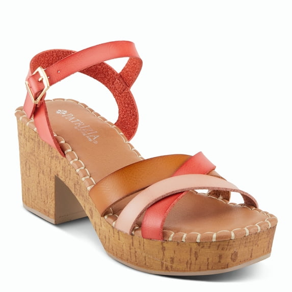 Patrizia Women's SANDRINE Quarter Strap Cork Platform Sandals Red Multi EU 42 / US 10.5 - 11