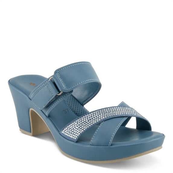 Patrizia Women's SCALAN Crystal-Adoed Slide Sandals Blue EU 38 / US 7.5 - 8