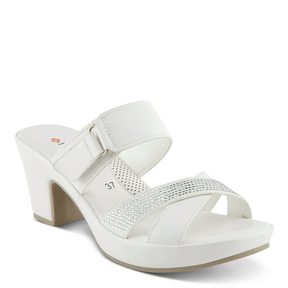 Patrizia Women's SCALAN Crystal-Adoed Slide Sandals White EU 39 / US 8.5