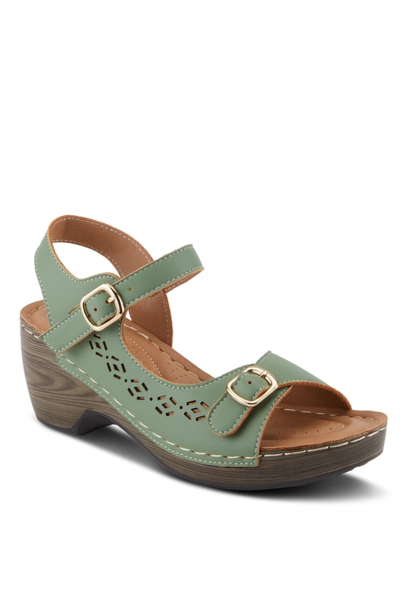 SHANTAY Wedge Sandals with ankle strap buckle closures - Womens Casuals Sandals for Outdoor