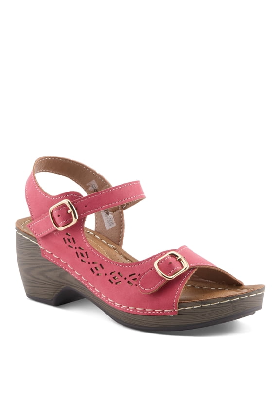 SHANTAY Wedge Sandals with ankle strap buckle closures - Womens Casuals Sandals for Outdoor