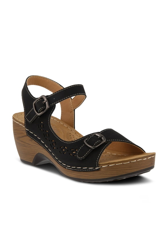 SHANTAY Wedge Sandals with ankle strap buckle closures - Womens Casuals Sandals for Outdoor