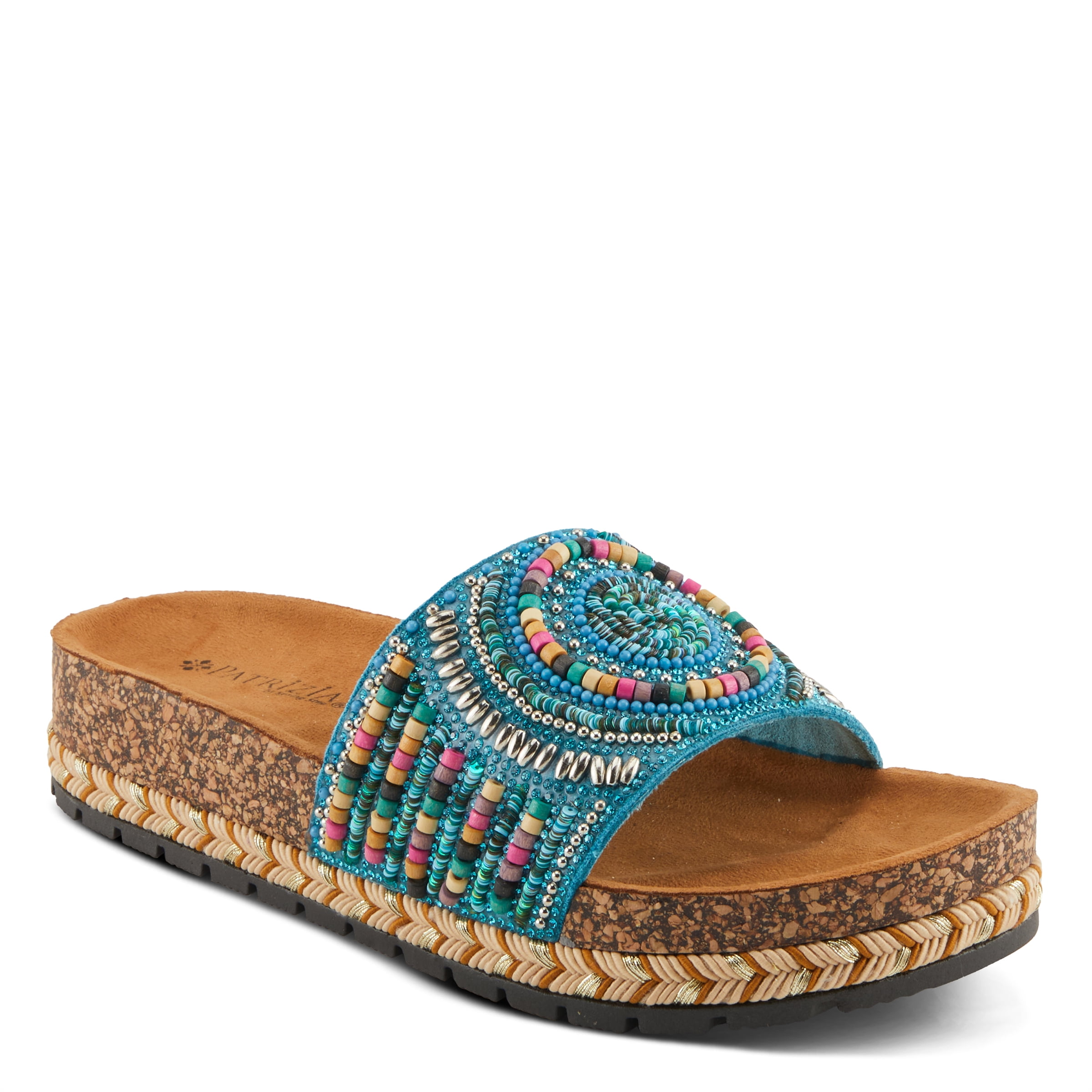 Patrizia Women's SWIRLA Multicolor Beaded One-Band Slide Cork