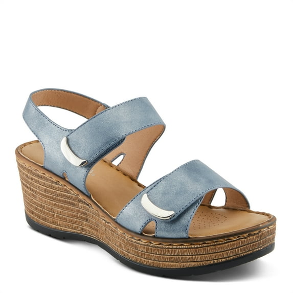 Patrizia Women's WOODROW Slingback Wedge Sandals Navy EU 41 / US 9.5 - 10