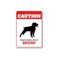 thumbnail image 1 of Patrolled By Brittany Caution Aluminum Metal Decor Sign - 4x18 inches, 1 of 4