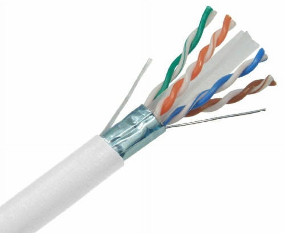 Patron Cat6 Ethernet Cable 23AWG 600Mh UL Bare Solid Copper Wire UTP 1000' White