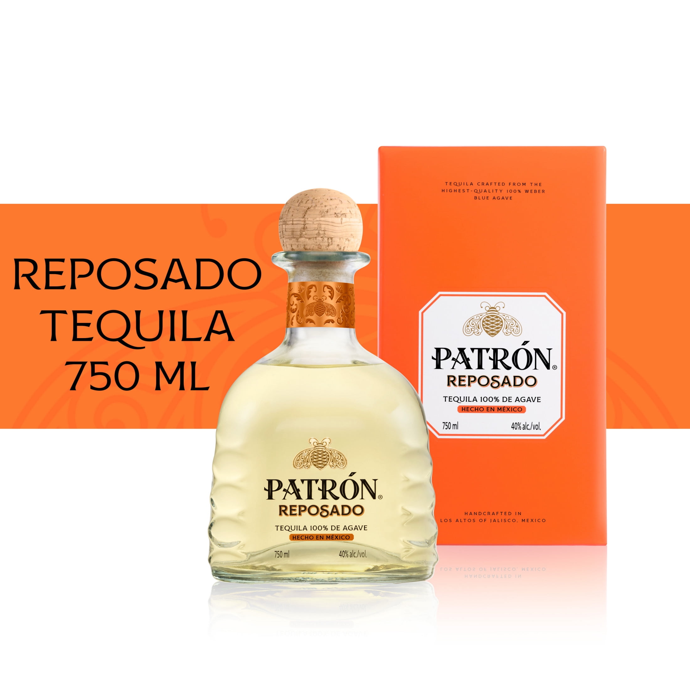 Patron Reposado Tequila, 40% ABV - 750 mL Bottle - Walmart.com