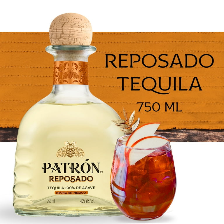 PATRÓN レポサド テキーラ 750ml Patron Reposado Tequila, 40% ABV - 750 mL Bottle - Walmart.com