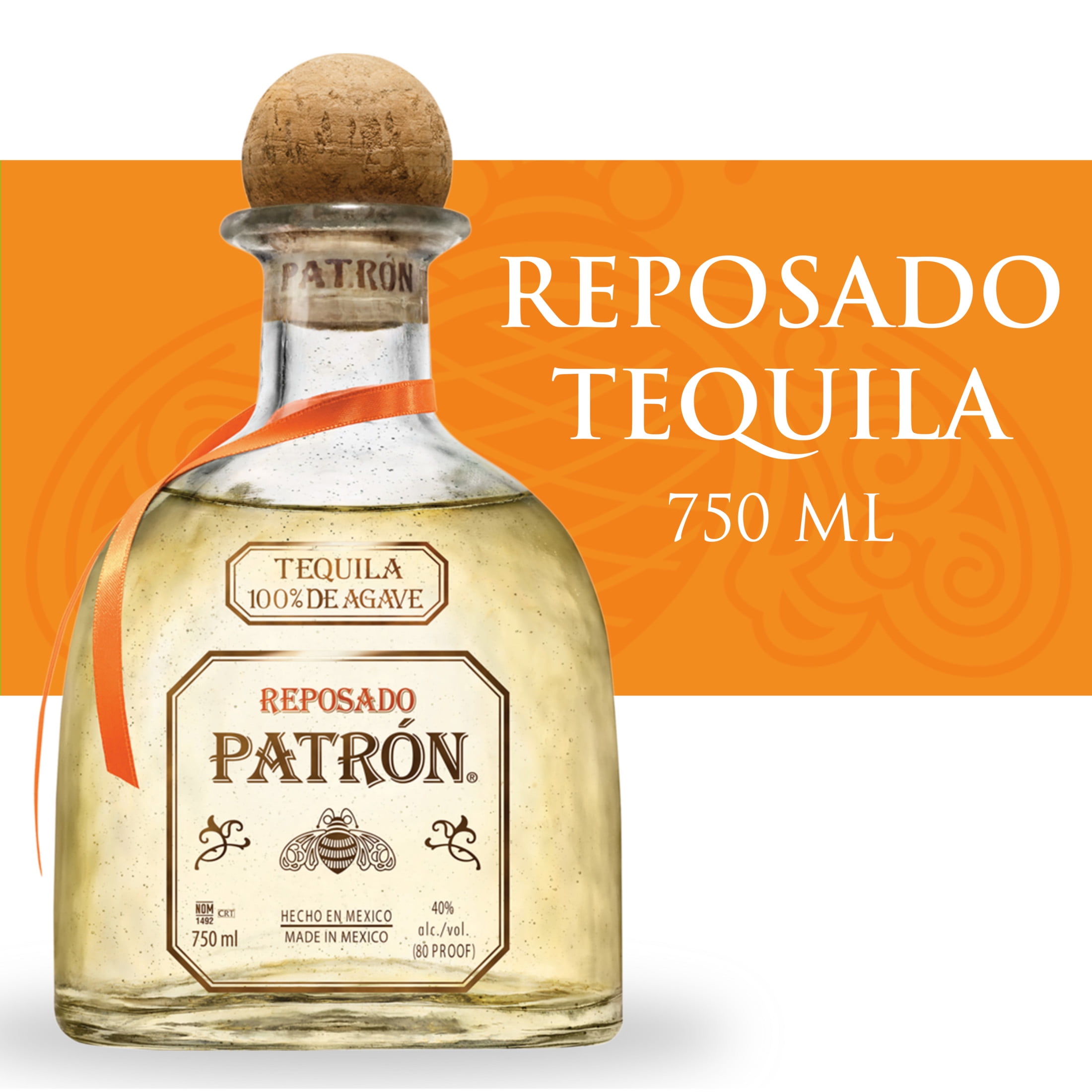 Patron Reposado Tequila, 40% ABV - 750 mL Bottle - Walmart.com