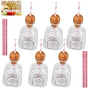 Patron Reusable Cups with Straw -375ml Patron Mini Glass Bottle with Cork, Bottles Empty for Drinks