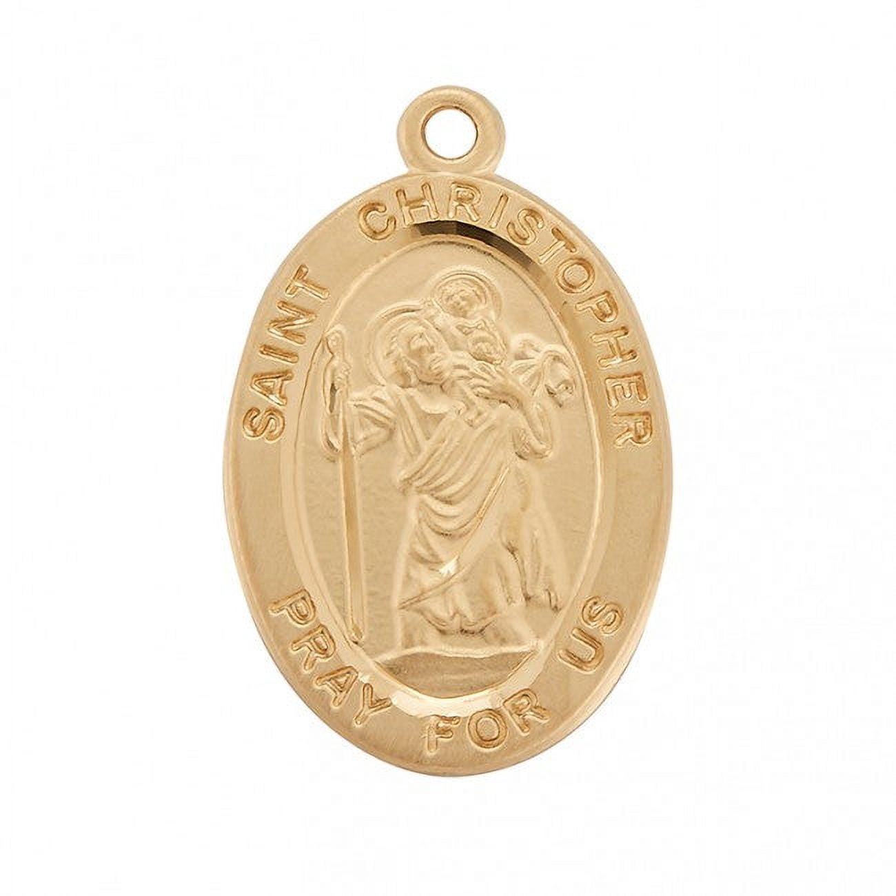 Patron Saint Christopher Oval Gold Over Sterling Silver Medal - Walmart.com